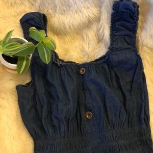 Denim-colored country-chic dress 🐎